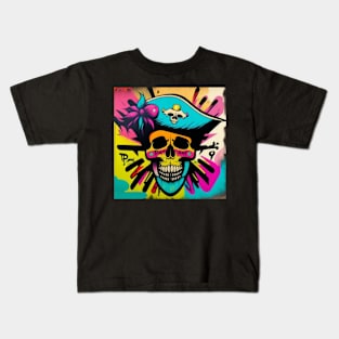 Pirate skull paint t- shirt Kids T-Shirt